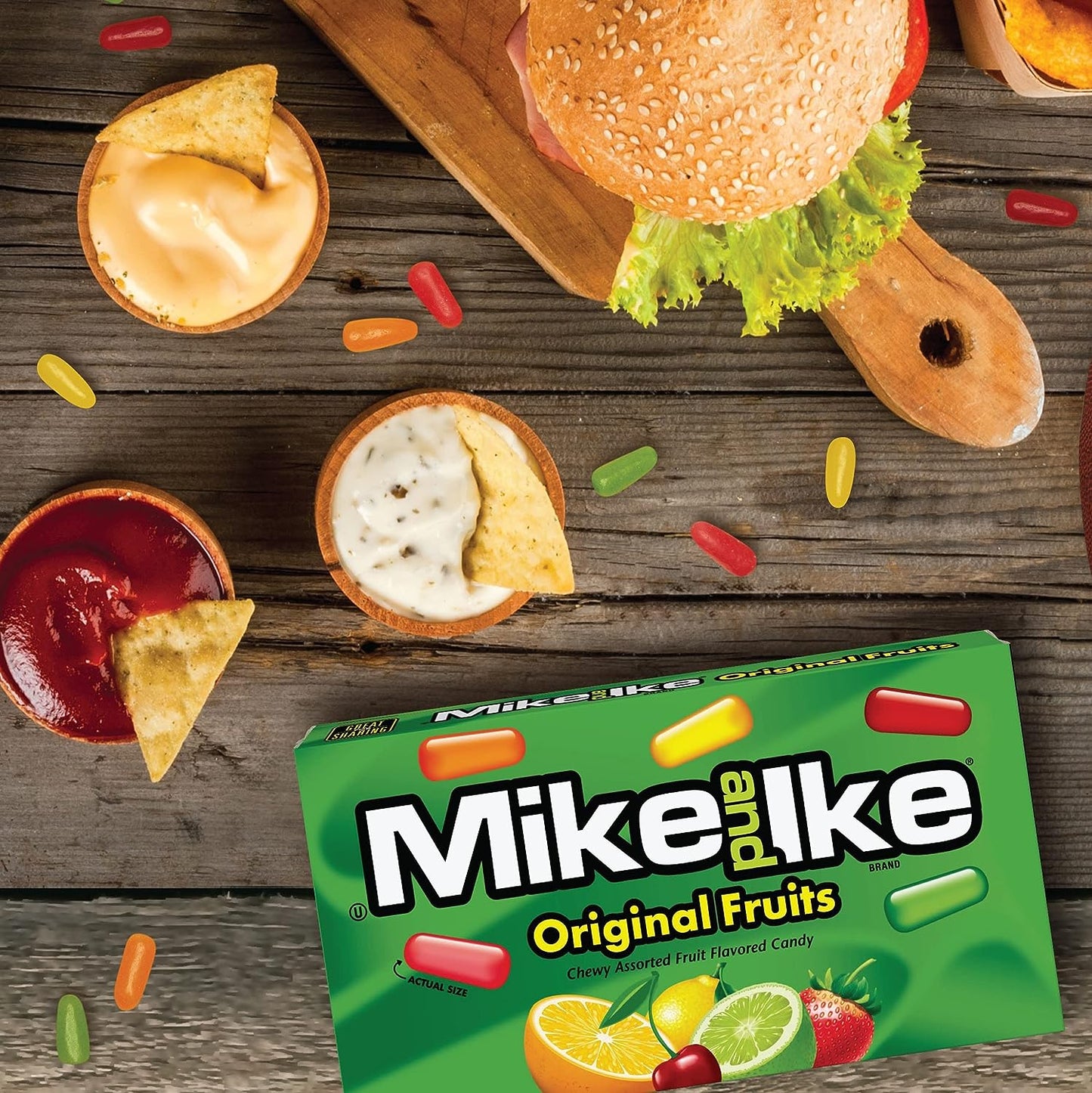 Mike and Ike Candy, Original Fruits, 5oz Theater Box, Pack of 12